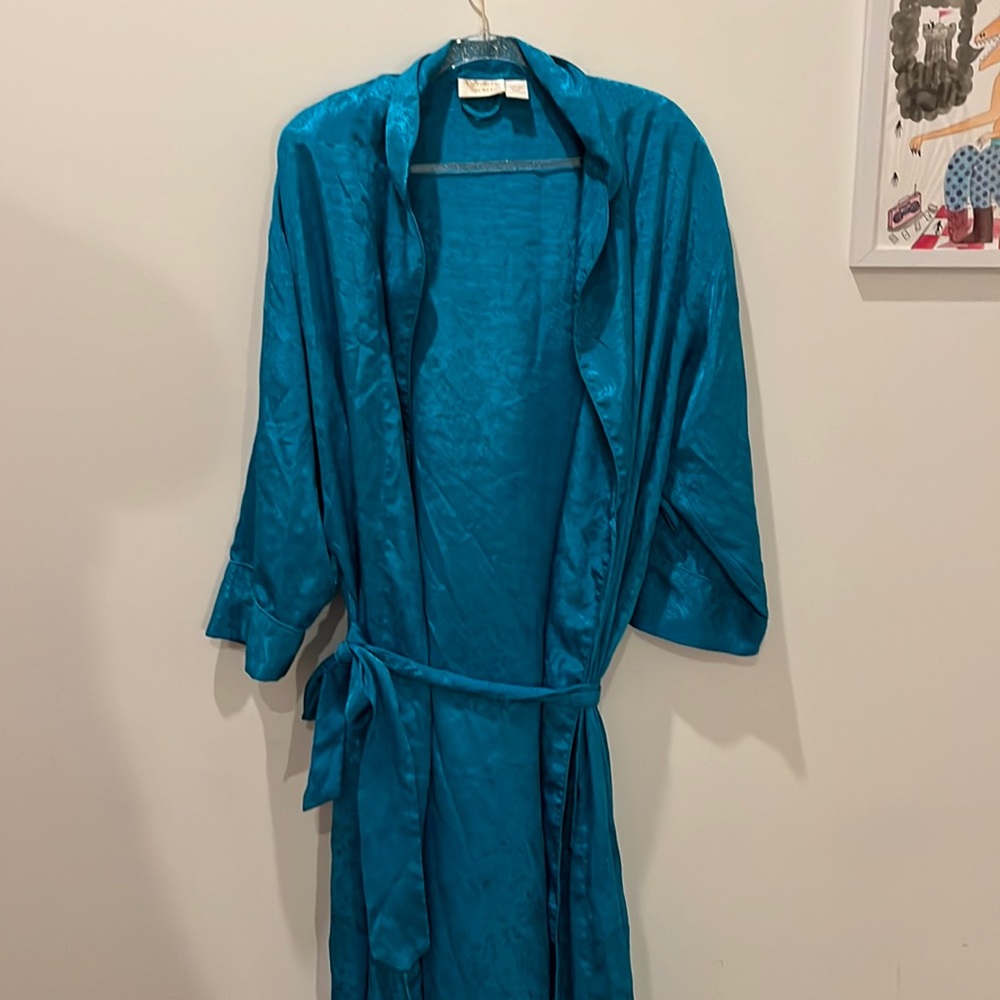 Vintage 90s Victoria’s Secret robe electric blue M/L XL